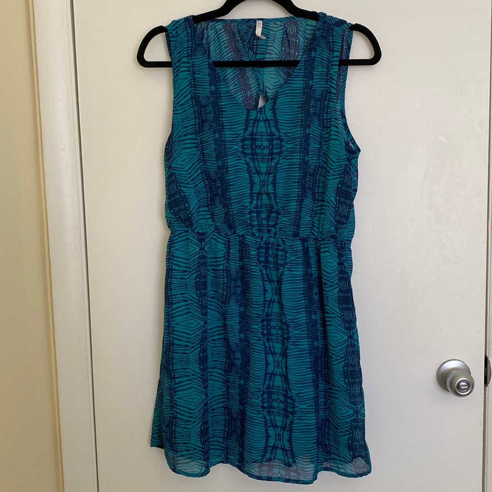 Nine Bird Dress Blue Stripes, Size Medium